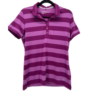 Nike Golf Tour Performance Dri- Fit Pink‎ Striped Polo Size Medium